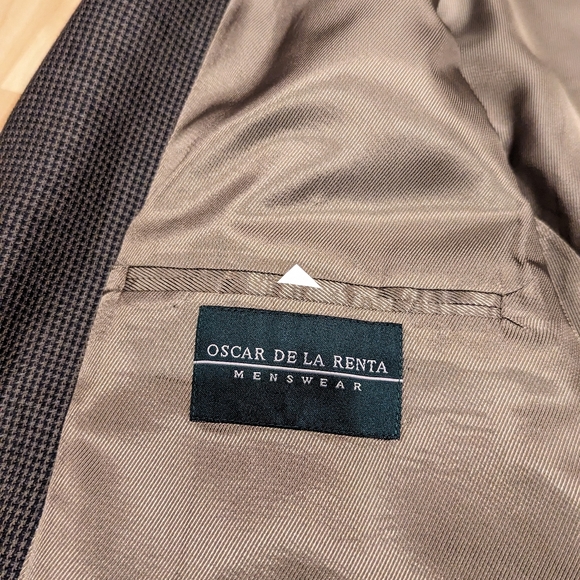 Vintage Oscar De La Renta Blazer Black & Grey Size 48R - Picture 2 of 5